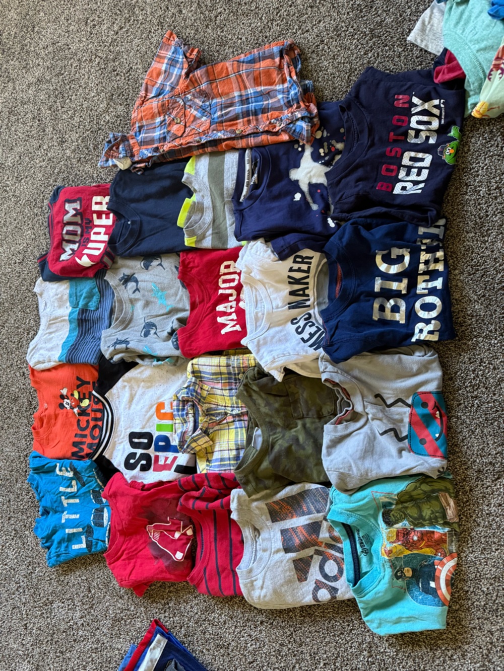 Lot of Boys Graphic & Plaid Shirts - Multicolor Mix